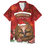 Australia Christmas In July Hawaiian Shirt Echidna Santa Claus