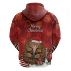 Australia Christmas In July Hoodie Echidna Santa Claus