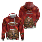 Australia Christmas In July Hoodie Echidna Santa Claus