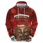 Australia Christmas In July Hoodie Echidna Santa Claus