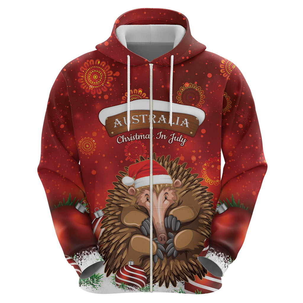 Australia Christmas In July Hoodie Echidna Santa Claus