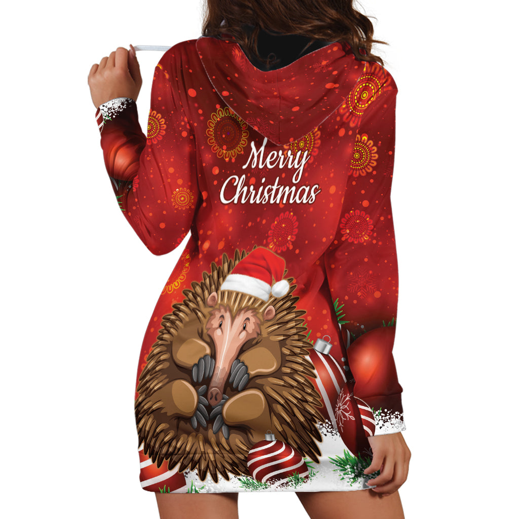 Australia Christmas In July Hoodie Dress Echidna Santa Claus