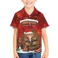 Australia Christmas In July Kid Hawaiian Shirt Echidna Santa Claus