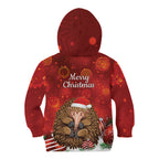 Australia Christmas In July Kid Hoodie Echidna Santa Claus