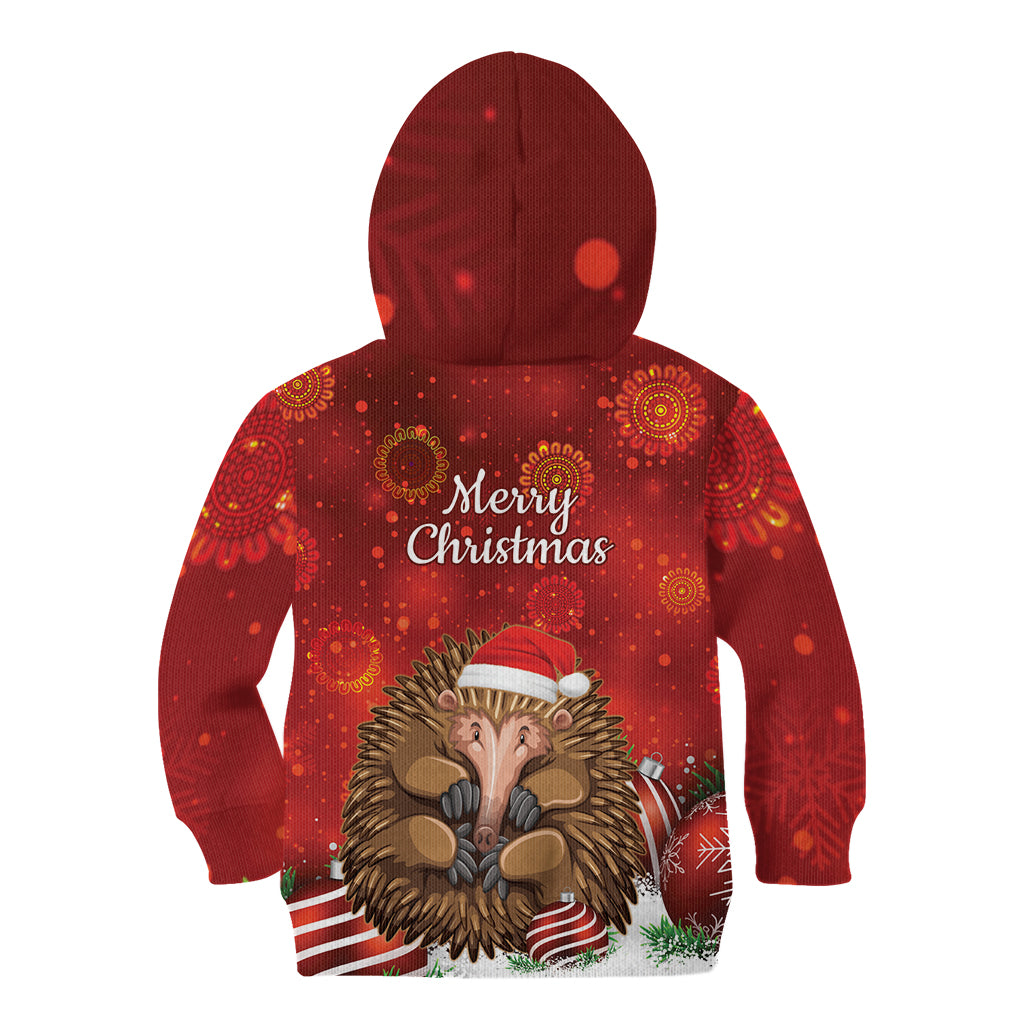 Australia Christmas In July Kid Hoodie Echidna Santa Claus