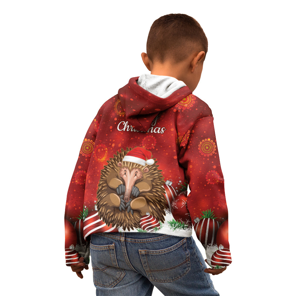 Australia Christmas In July Kid Hoodie Echidna Santa Claus