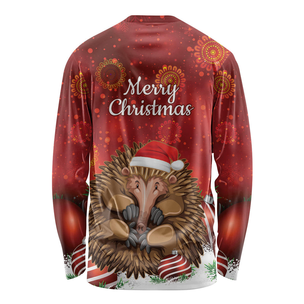 Australia Christmas In July Long Sleeve Shirt Echidna Santa Claus