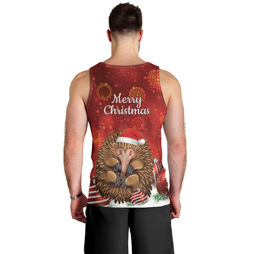 Australia Christmas In July Men Tank Top Echidna Santa Claus