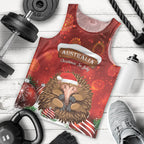 Australia Christmas In July Men Tank Top Echidna Santa Claus