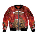 Australia Christmas In July Sleeve Zip Bomber Jacket Echidna Santa Claus