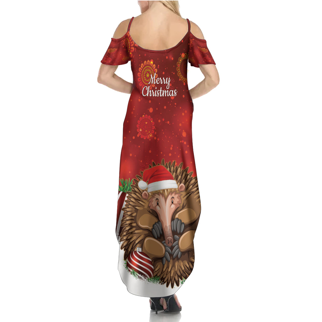 Australia Christmas In July Summer Maxi Dress Echidna Santa Claus