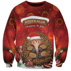 Australia Christmas In July Sweatshirt Echidna Santa Claus