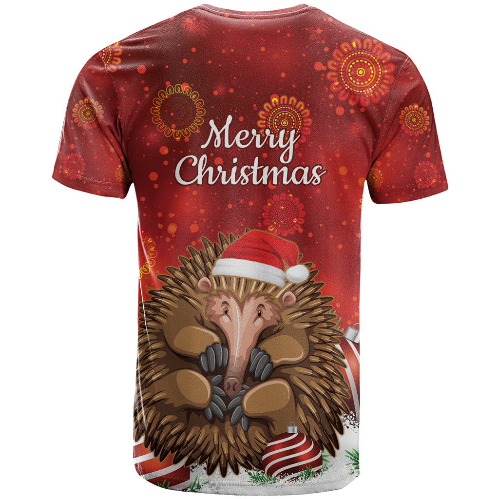 Australia Christmas In July T Shirt Echidna Santa Claus