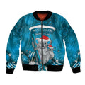 Australia Christmas In July Bomber Jacket Mommy and Baby Koala Santa - Blue