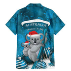 Australia Christmas In July Family Matching Mermaid Dress and Hawaiian Shirt Mommy and Baby Koala Santa - Blue