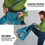 Australia Christmas In July Grocery Bag Mommy and Baby Koala Santa - Blue