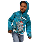 Australia Christmas In July Kid Hoodie Mommy and Baby Koala Santa - Blue