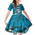 Australia Christmas In July Kid Short Sleeve Dress Mommy and Baby Koala Santa - Blue