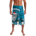 Australia Christmas In July Lavalava Mommy and Baby Koala Santa - Blue