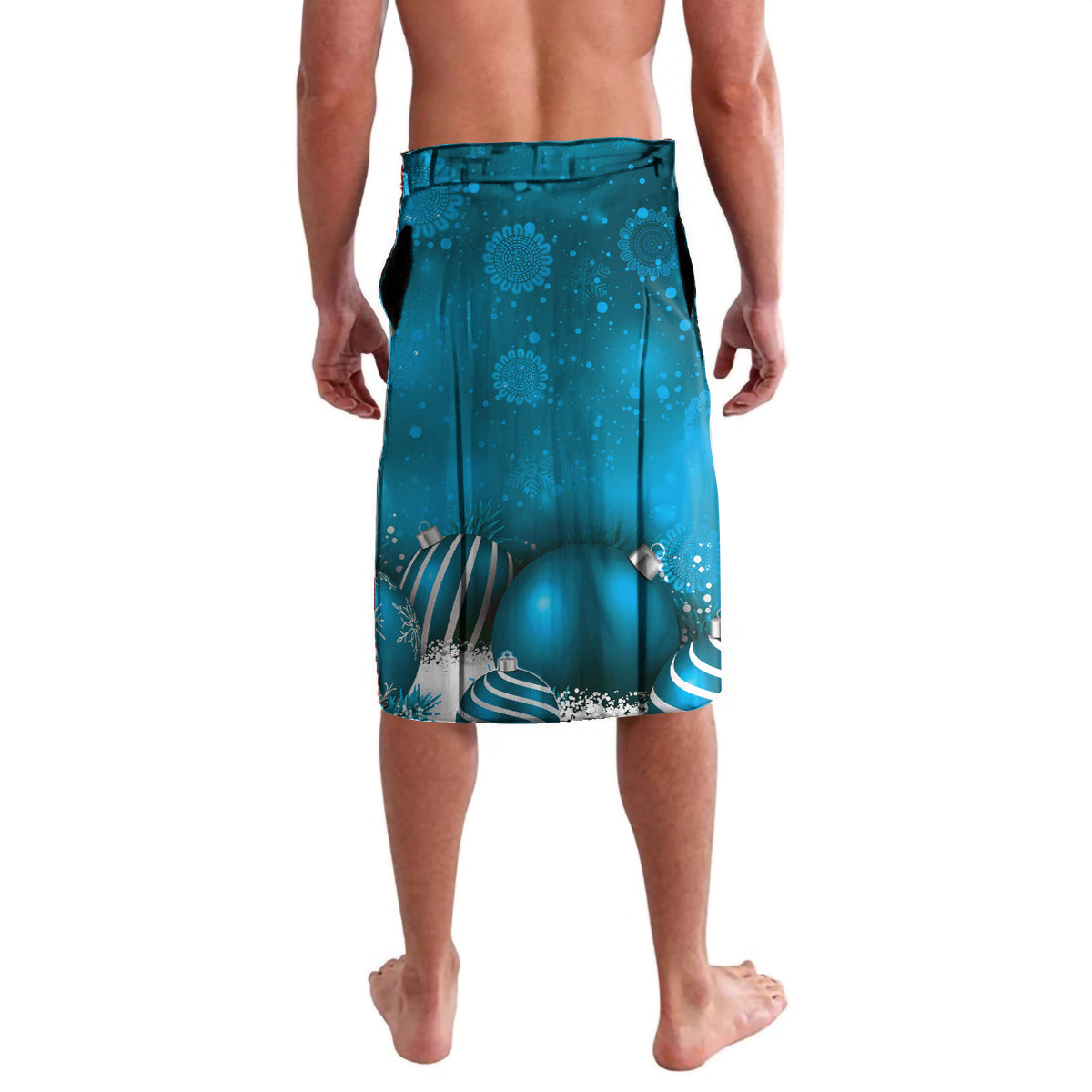 Australia Christmas In July Lavalava Mommy and Baby Koala Santa - Blue