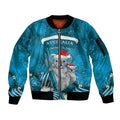 Australia Christmas In July Sleeve Zip Bomber Jacket Mommy and Baby Koala Santa - Blue