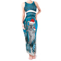 Australia Christmas In July Tank Maxi Dress Mommy and Baby Koala Santa - Blue