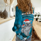 Australia Christmas In July Women Casual Shirt Mommy and Baby Koala Santa - Blue