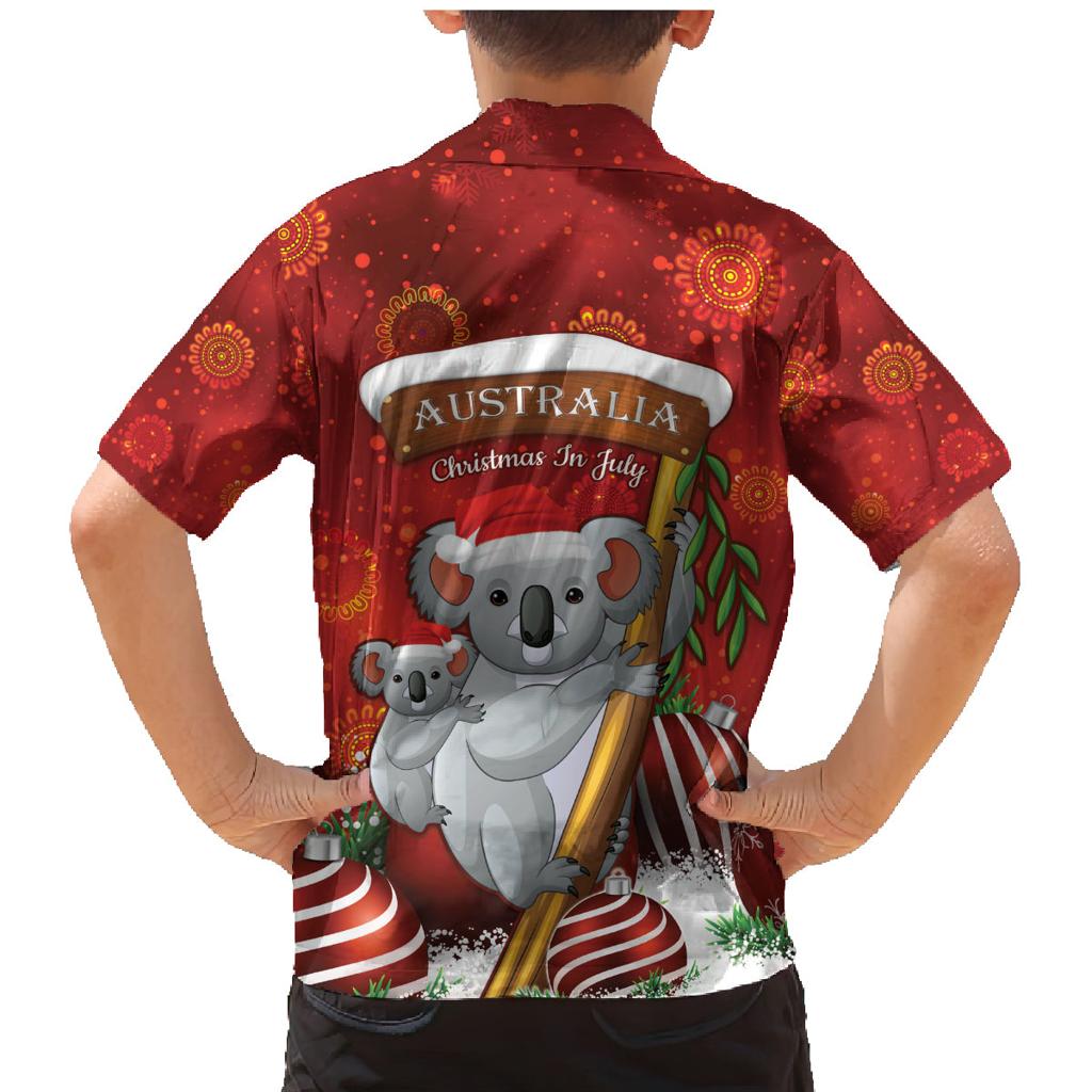 Australia Koala Family Matching Mermaid Dress and Hawaiian Shirt Christmas In July - Red