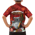 Australia Koala Family Matching Mermaid Dress and Hawaiian Shirt Christmas In July - Red