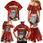 Australia Koala Family Matching Mermaid Dress and Hawaiian Shirt Christmas In July - Red