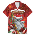 Australia Koala Family Matching Mermaid Dress and Hawaiian Shirt Christmas In July - Red