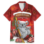Australia Koala Family Matching Mermaid Dress and Hawaiian Shirt Christmas In July - Red
