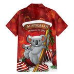 Australia Koala Family Matching Mermaid Dress and Hawaiian Shirt Christmas In July - Red