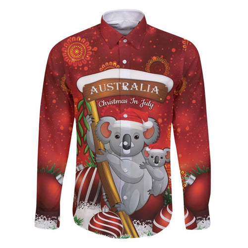 Australia Koala Family Matching Puletasi and Hawaiian Shirt Christmas In July - Red