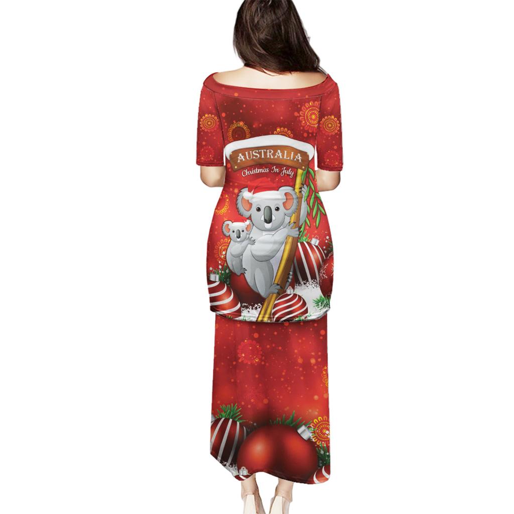Australia Koala Family Matching Puletasi and Hawaiian Shirt Christmas In July - Red