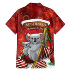 Australia Koala Family Matching Short Sleeve Bodycon Dress and Hawaiian Shirt Christmas In July - Red