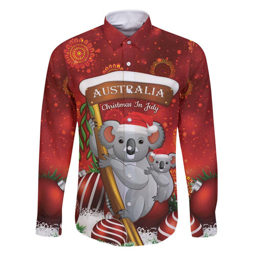 Australia Koala Family Matching Summer Maxi Dress and Hawaiian Shirt Christmas In July - Red