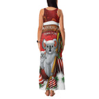 Australia Koala Family Matching Tank Maxi Dress and Hawaiian Shirt Christmas In July - Red