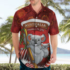 Australia Koala Hawaiian Shirt Christmas In July - Red