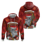 Australia Koala Hoodie Christmas In July - Red
