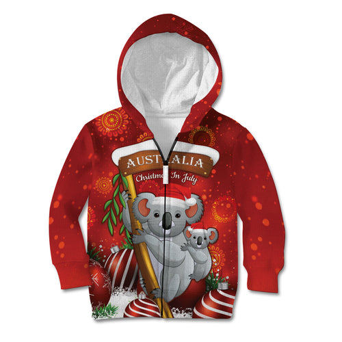 Australia Koala Kid Hoodie Christmas In July - Red