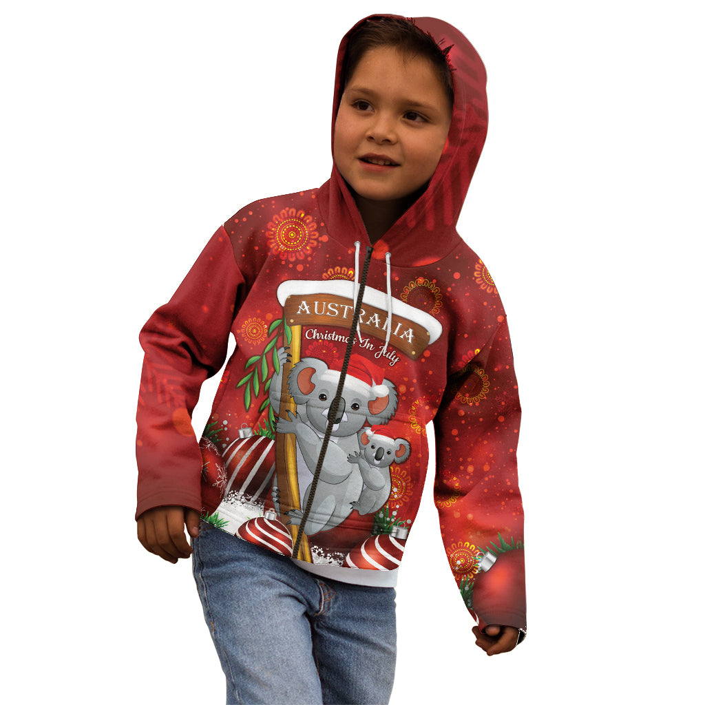 Australia Koala Kid Hoodie Christmas In July - Red