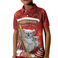 Australia Koala Kid Polo Shirt Christmas In July - Red