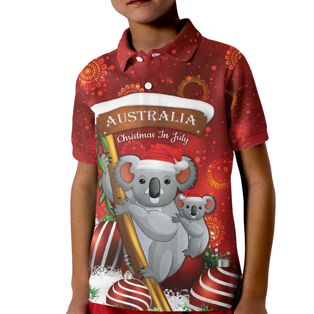 Australia Koala Kid Polo Shirt Christmas In July - Red
