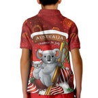 Australia Koala Kid Polo Shirt Christmas In July - Red