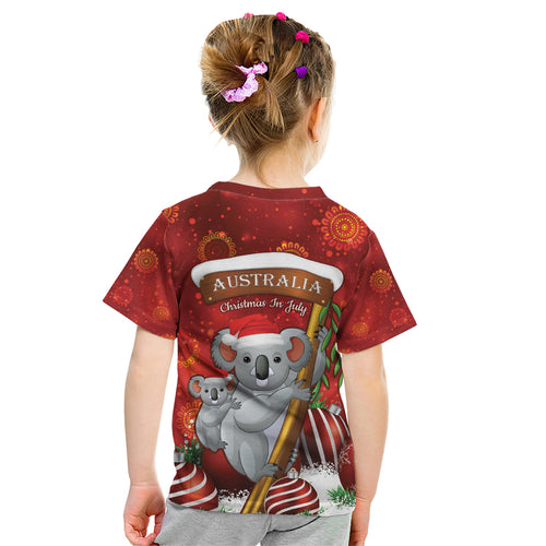 Australia Koala Kid T Shirt Christmas In July - Red