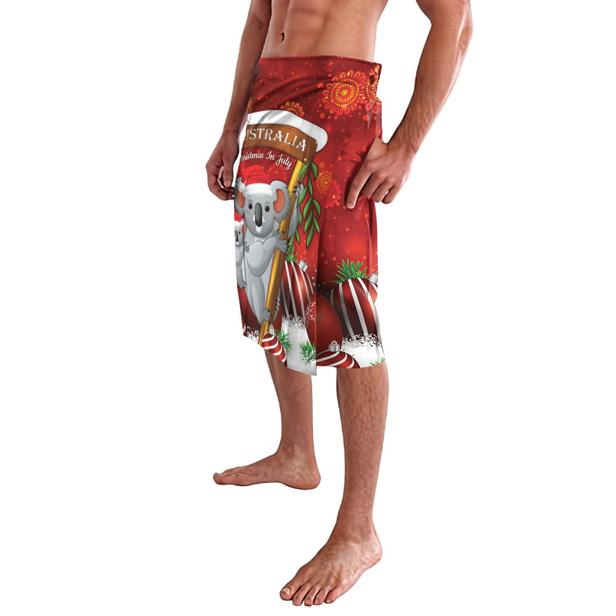 Australia Koala Lavalava Christmas In July - Red