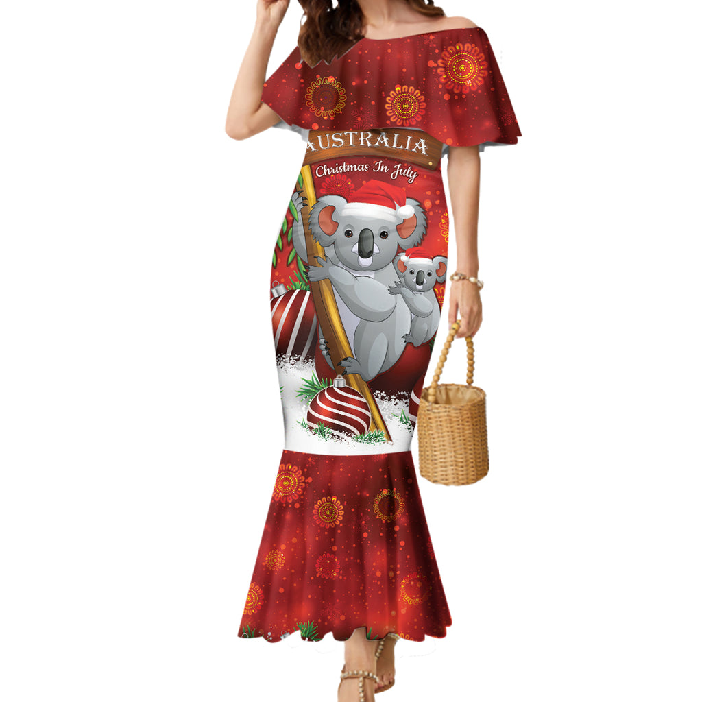 Australia Koala Mermaid Dress Christmas In July - Red