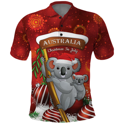 Australia Koala Polo Shirt Christmas In July - Red
