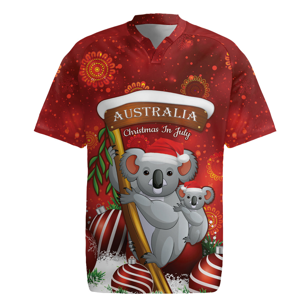 Australia Koala Rugby Jersey Christmas In July - Red